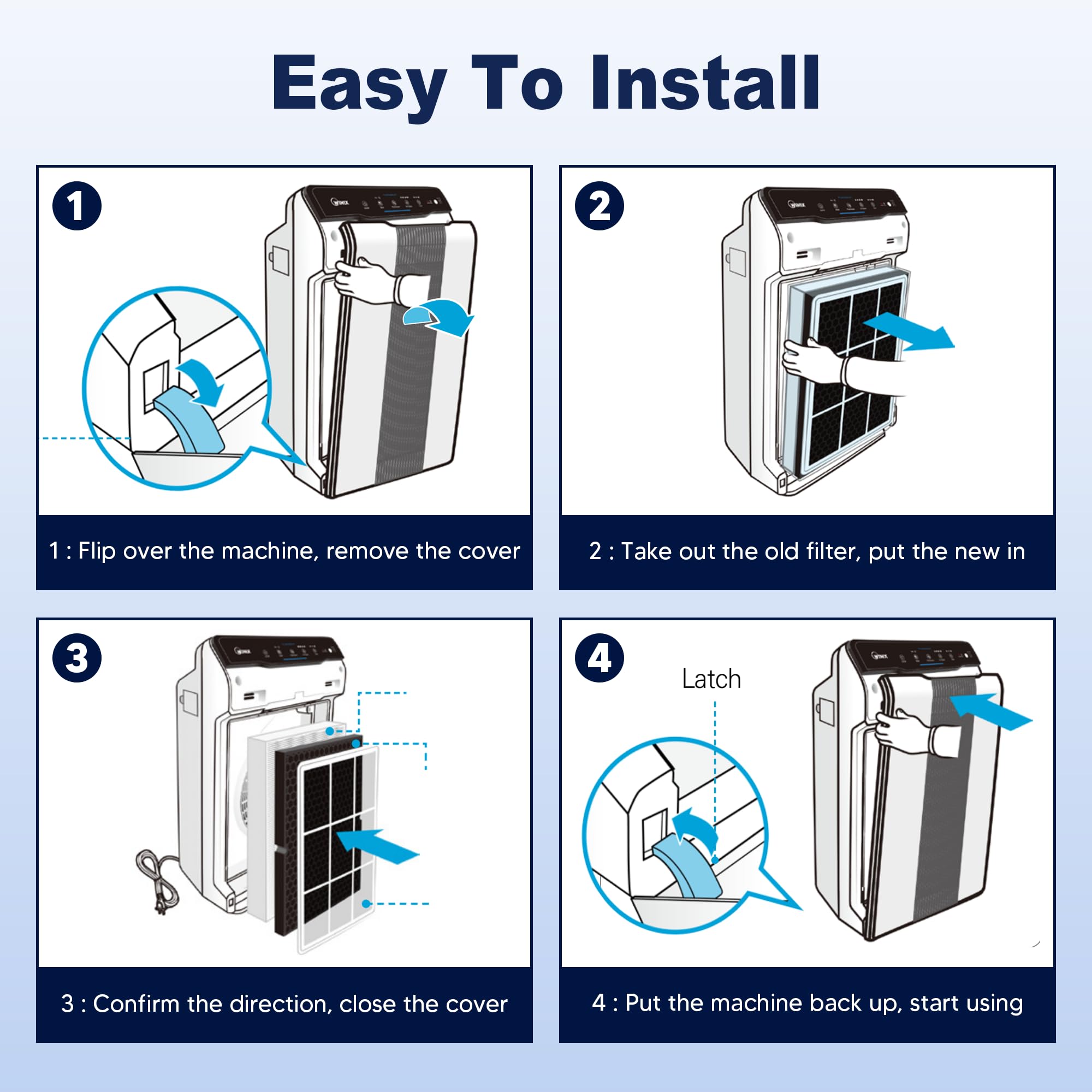 116130 Wymienny filtr H do oczyszczacza powietrza Winix 5500-2 i AM80, 2 zestawy #116130 Combo zawiera 2 filtry HEPA Ture i 2 filtry wstępne z węglem aktywnym