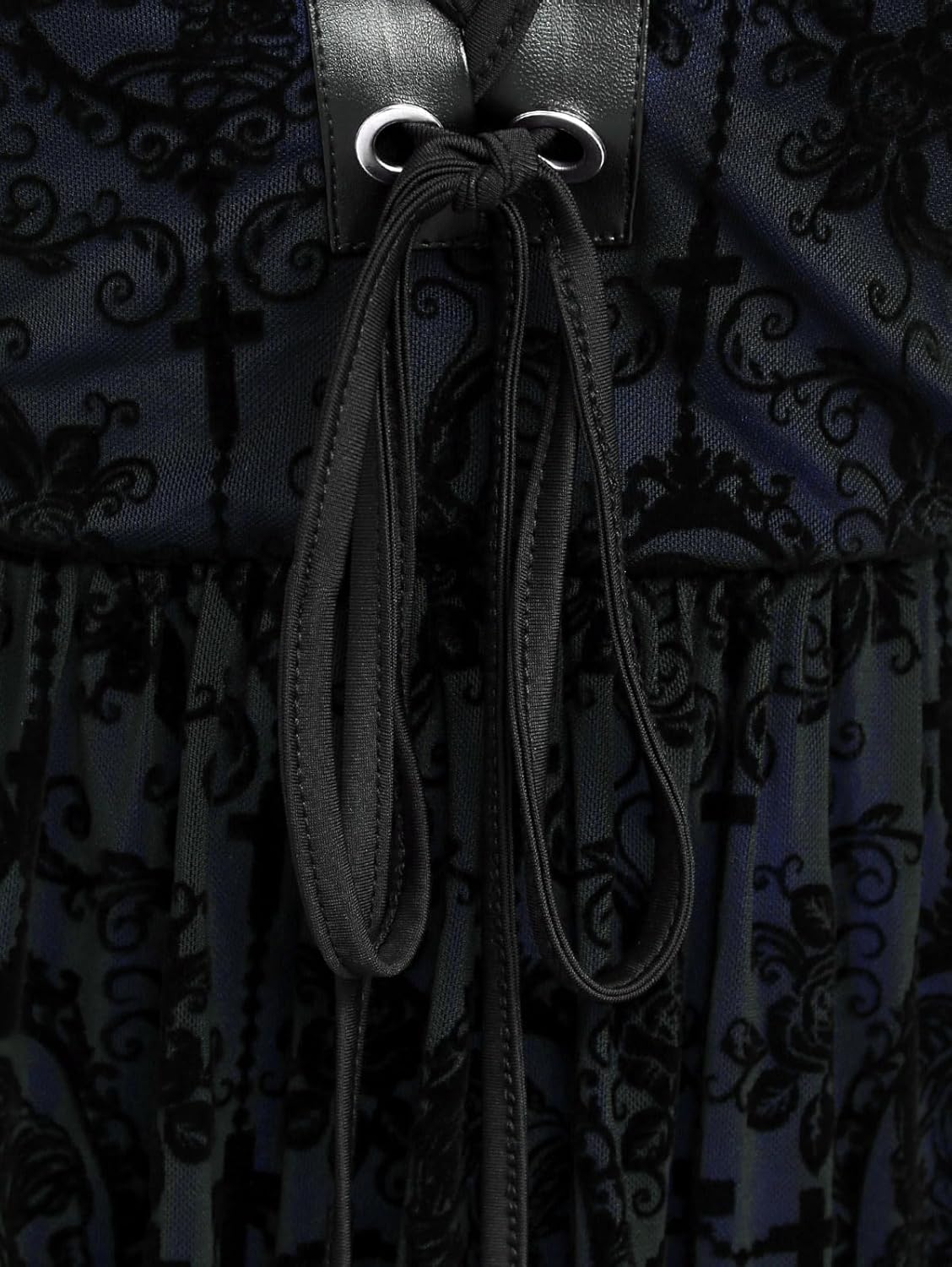 ROSE GAL Rosegal Women Plus Size Gothic Overlay Midi Dress Backless Spaghetti Strap A Line Dress - Image 4