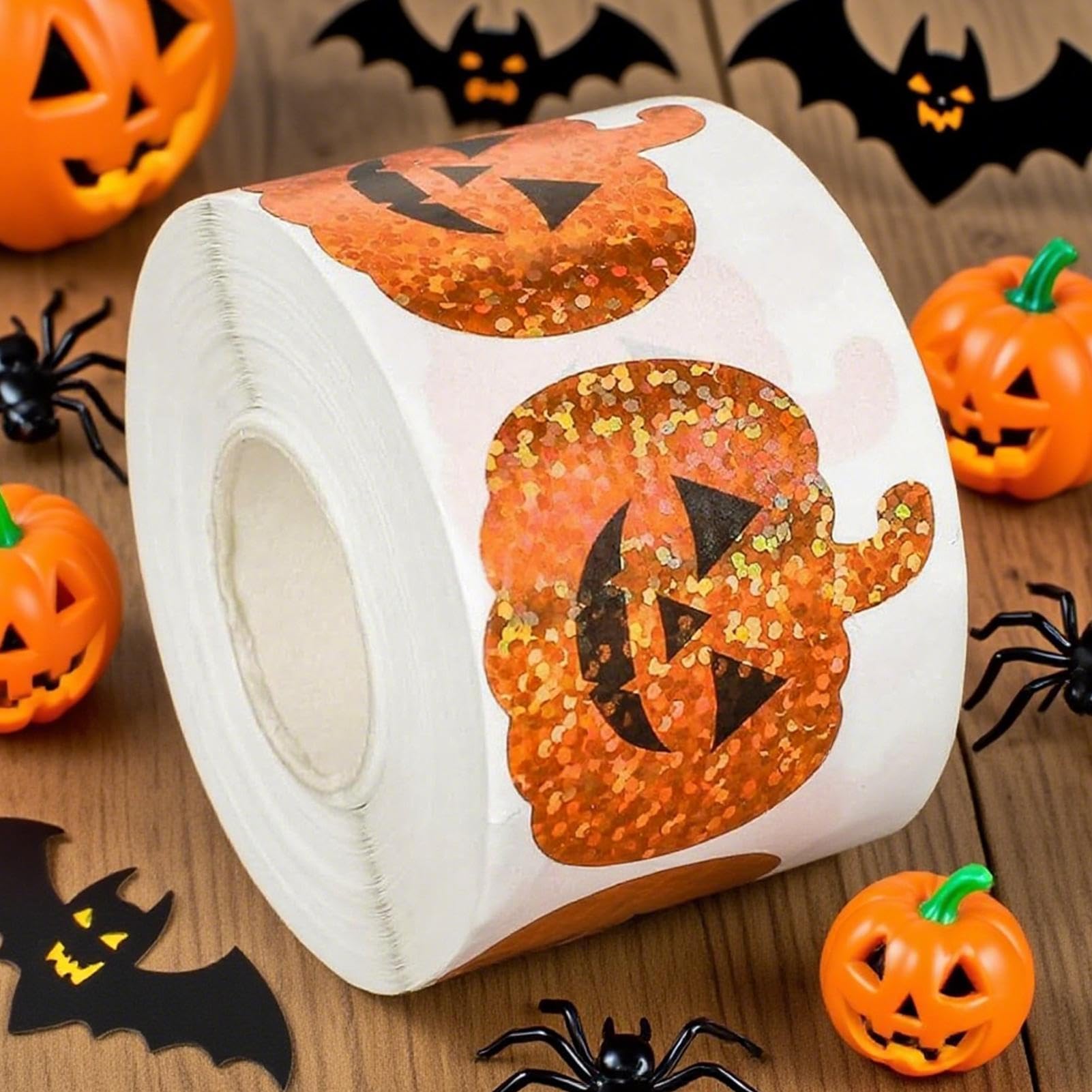 Naklejki Halloween Dla Dzieci Halloween Naklejki w Rolce z Dynią | 500 Sztuk Materialow Plastycznych Na Halloween Dla Dzieci I Mlodziezy Do Zabaw Kreatywnych Gier Klasowych Oraz Rzezbi