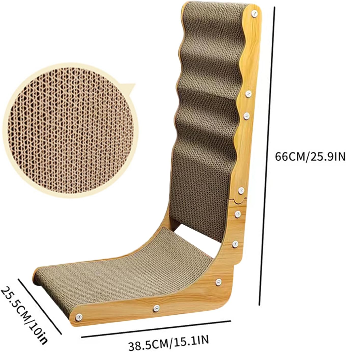 L Shaped Cat Scratcher - 25.98 Inch, Multifunctional Design Interactive Puzzle Toy for Nail Sharpener Board for Kittens, Provides Mental Stimulation and Physical Exercise While Protecting