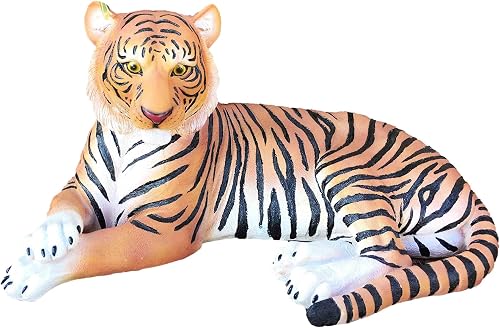 Ebros Gift Large Raja The Royal Bengal Tiger Resting Gracefully 15.5" Long Statue Jungle Apex Predator Home Garden Outdoor Patio Decor Figurine