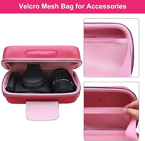 Miniatura 4 de LTGEM Estuche para cámara para Canon EOS Rebel T7  R50  R100  R50 V  T6  R8  R10  RP  SL3  R5  T100 DSLR SLR y lente de 18-55mm18-45mm con correa