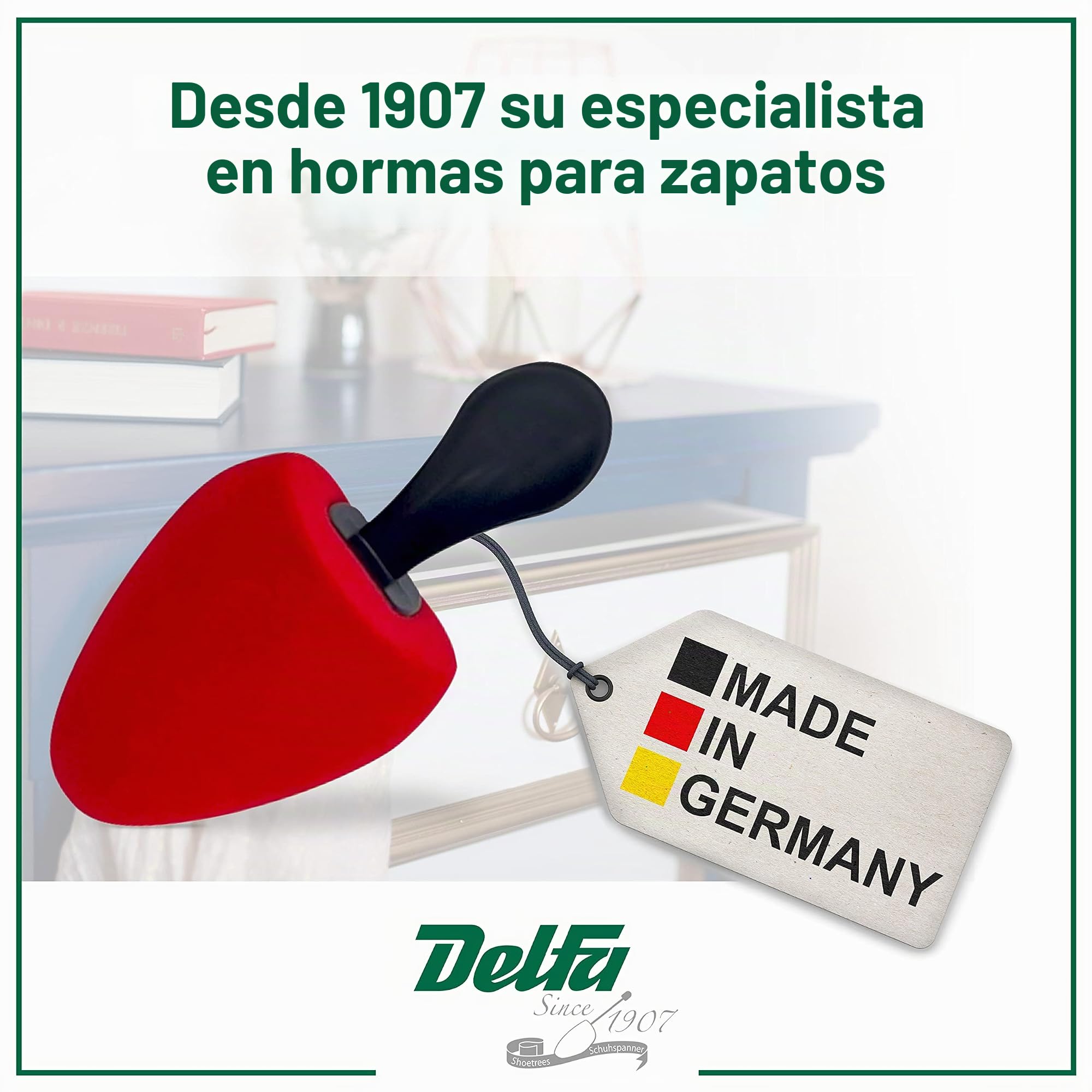 DELFA Set de 5 pares hormas para zapatos de espuma terciopelo “Greta” para zapatos de tacón e clásico
