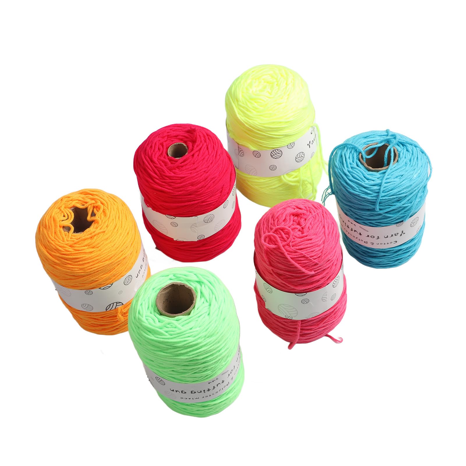Filato tufting color brillante 6 rotoli per arredamento per la casa a maglia moquette fai -da -te