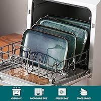 Vista 4 de vancasso Stern Platos de servicio rectangulares, juego de 3, platos de 15/13/11 pulgadas, bandejas verdes para fiestas, para entretener