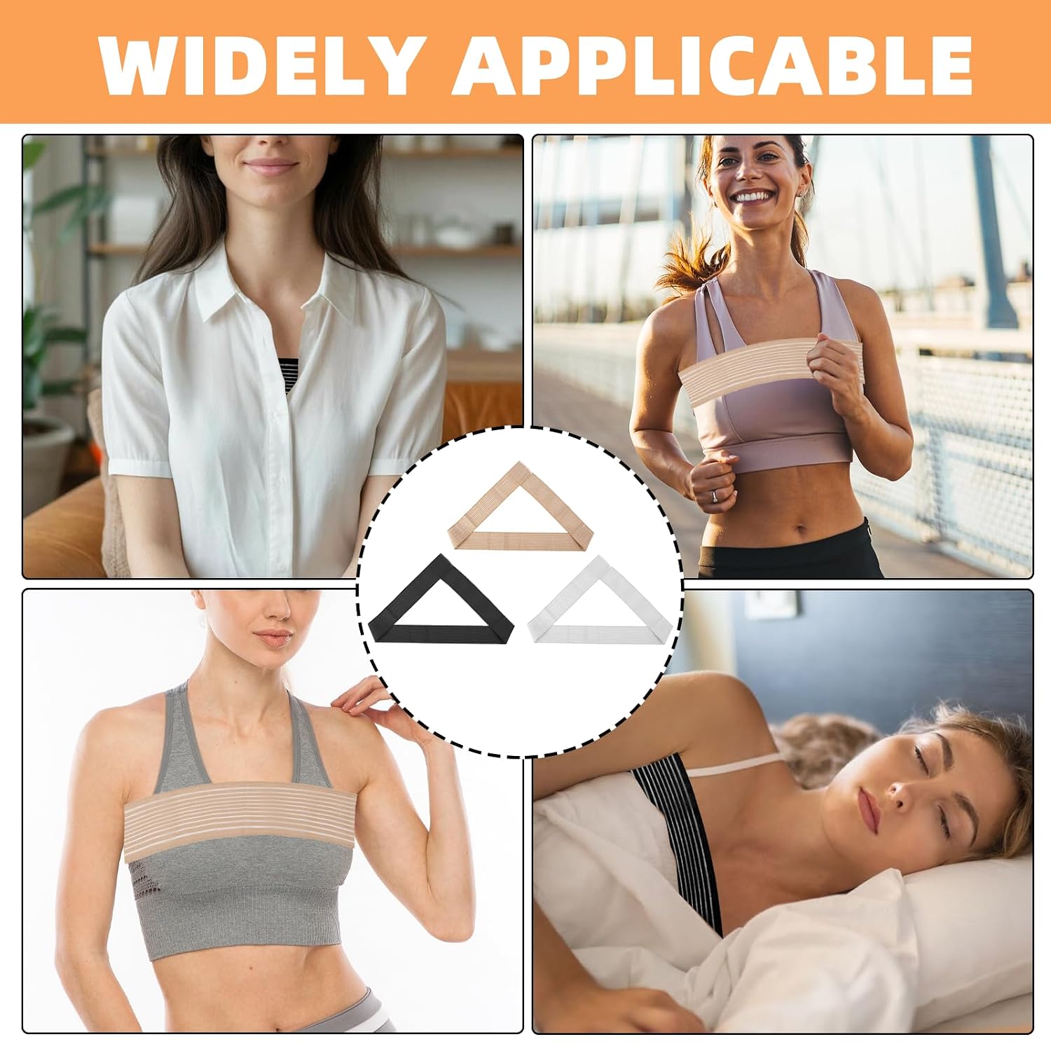 3PCS Post Op Breast Augmentation Stabilizer Band, Adjustable Breast Bands Post Surgery, Post Breast Surgery Bra belt, Fixed and Shockproof Breast Support, Breast Binder after Surgery