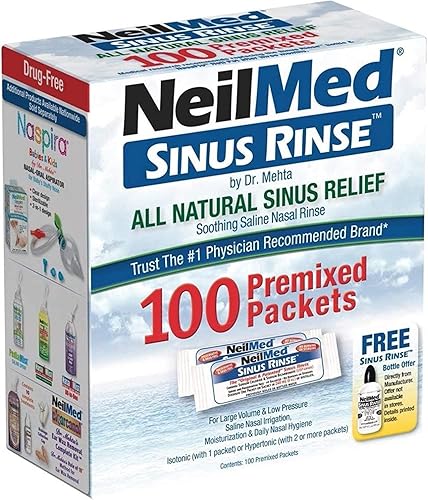 Miniatura 3 de NeilMed Enjuague sinusal 100 paquetes premezclados de sal para alergias y sinusales paquete de 2