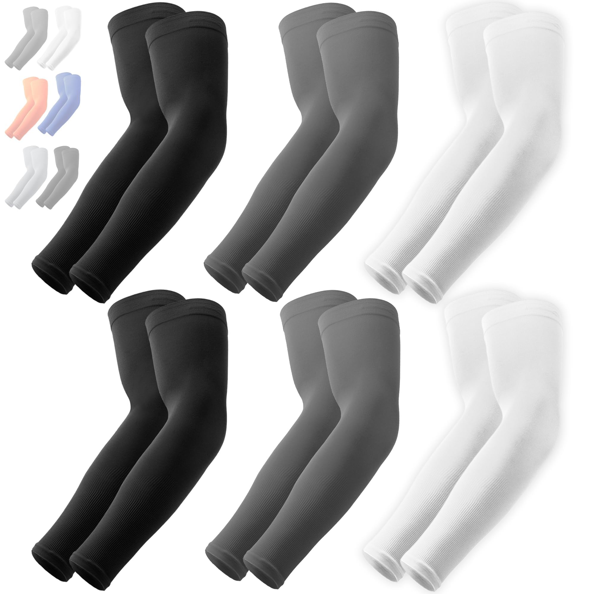 OutdoorEssentials UV Sun Protection Arm Sleeves - Compression Arm Sleeve, UV Arm Sleeves Men, Women - Golf Cooling Sleeves