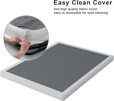 Vehowy 4 Inch Box Spring for Queen Bed,Queen Size Box Spring Only,Heavy Duty Mattress Foundation,Metal Bed Base,Non-Slip,Easy Assembly
