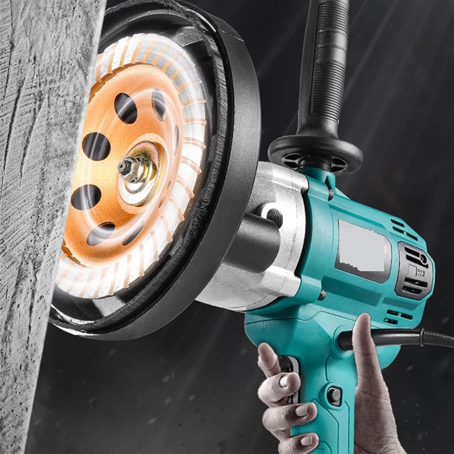 Wall Sander, Ground Concrete Cement Wall Electric Rough Grinder Multi-functional Integrated Dust-free No Dead Angle Grinding Machine(Vacuum cleaner)