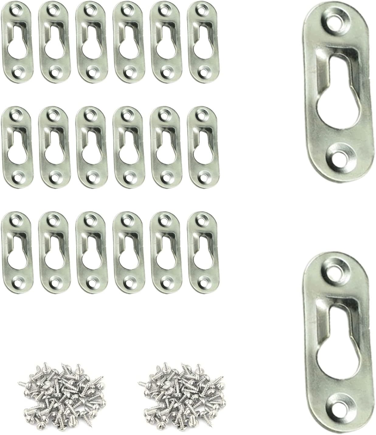 20 Pack Metal Fasteners Keyhole Hangers with 40 Pcs Screws Picture