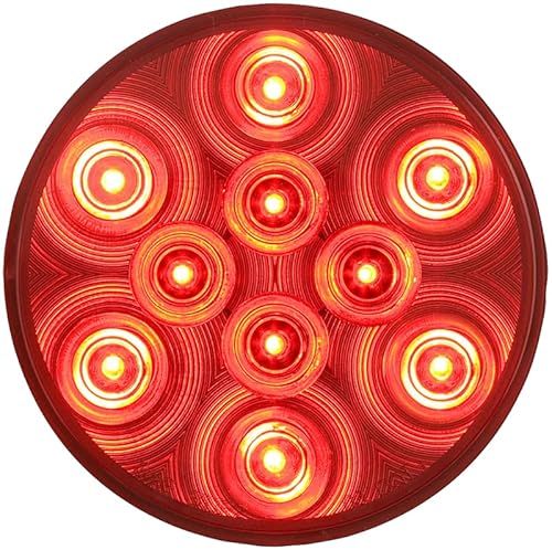 Optronics 4 Pack 4" Round Red Led 10 Diode Stop Turn Tail Light Pl-3 Connection Stl43Rb #TOP1