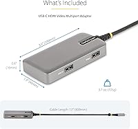 Vista 7 de StarTech.com Adaptador multipuerto USB-C, 4K 60Hz HDMI W/HDR, concentrador USB de 3 puertos, paso de entrega de energía de 100 W, mini estación