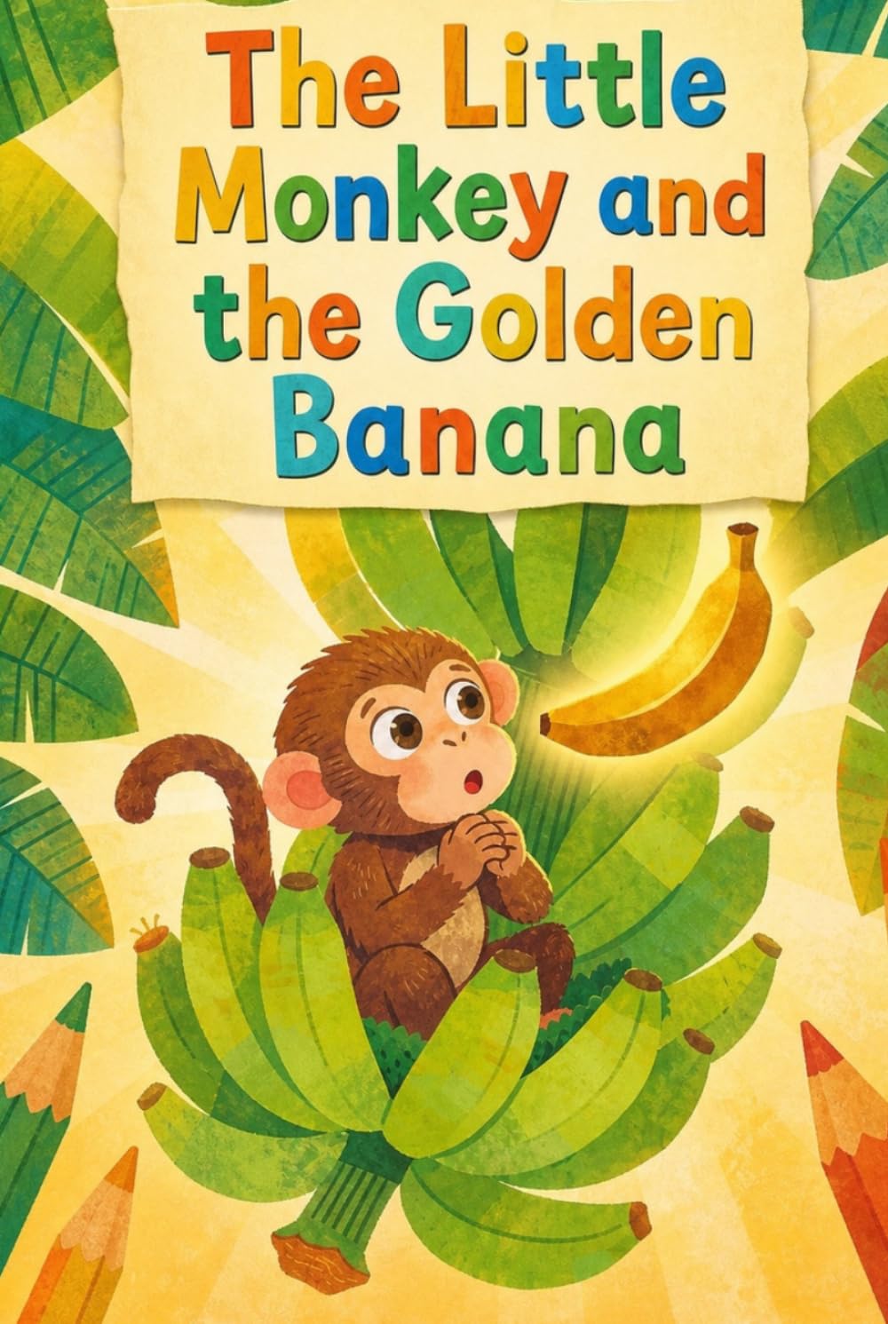 The little Monkey and the Golden Banana: A Cute Jungle Story & Coloring Book