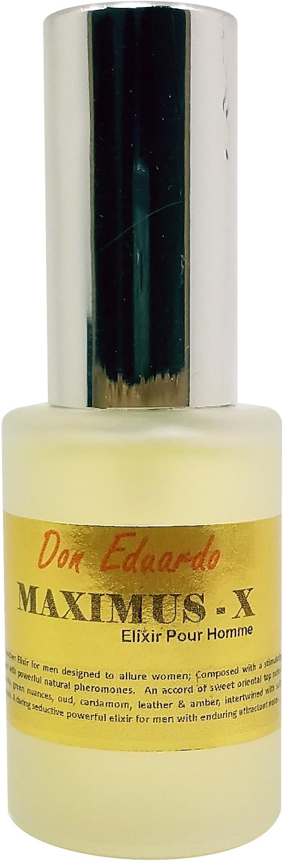 Don Eduardo Maximus-X Infused Elixir Perfume for Men. An Spicy Oriental-Leather Fragrance Designed to Allure Women. (30 mL Spray)
