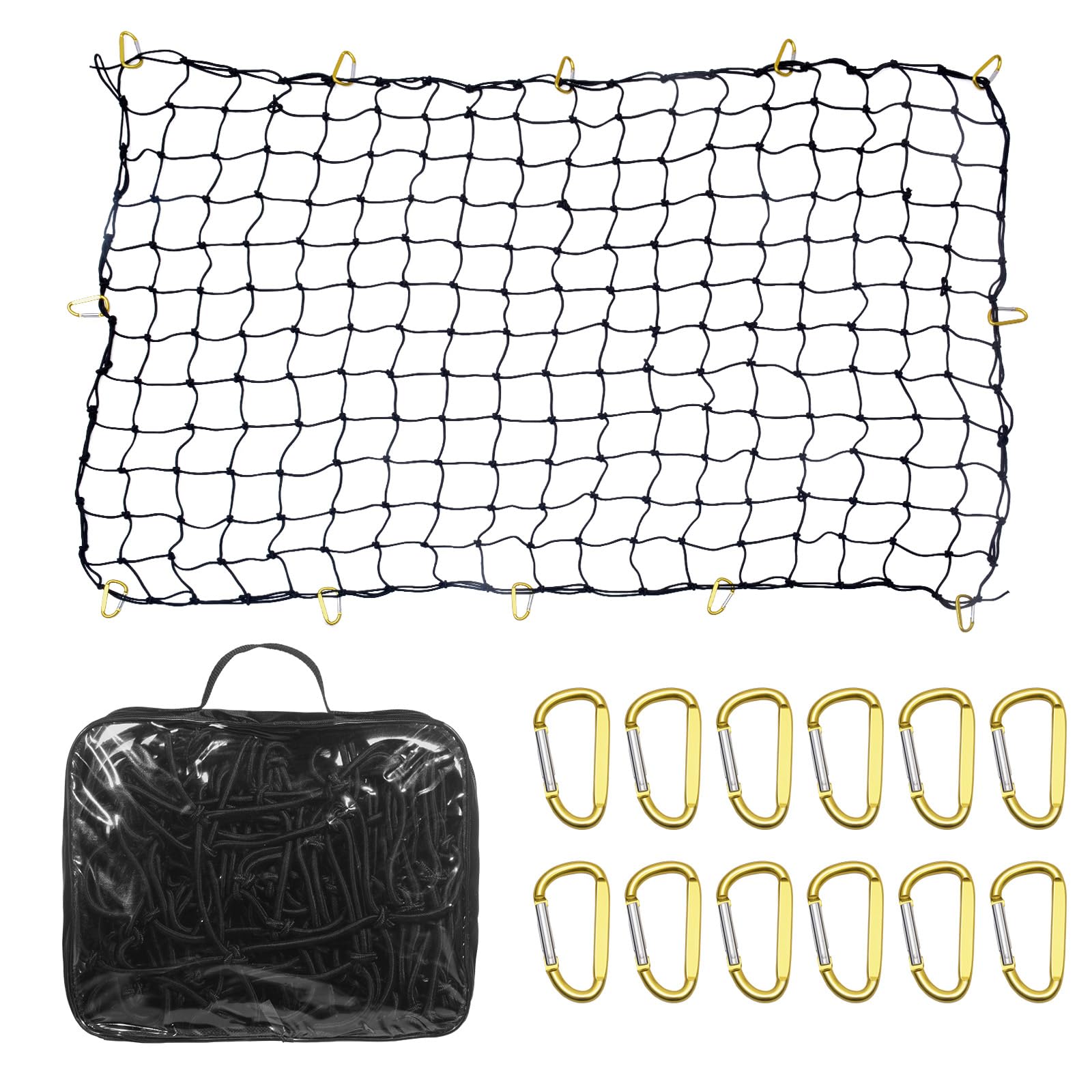 Red De Carga Elástica VEVOR 183x122 Cm – Expandible, 12 Mosquetones, Capacidad 90 Kg, Para Camioneta
