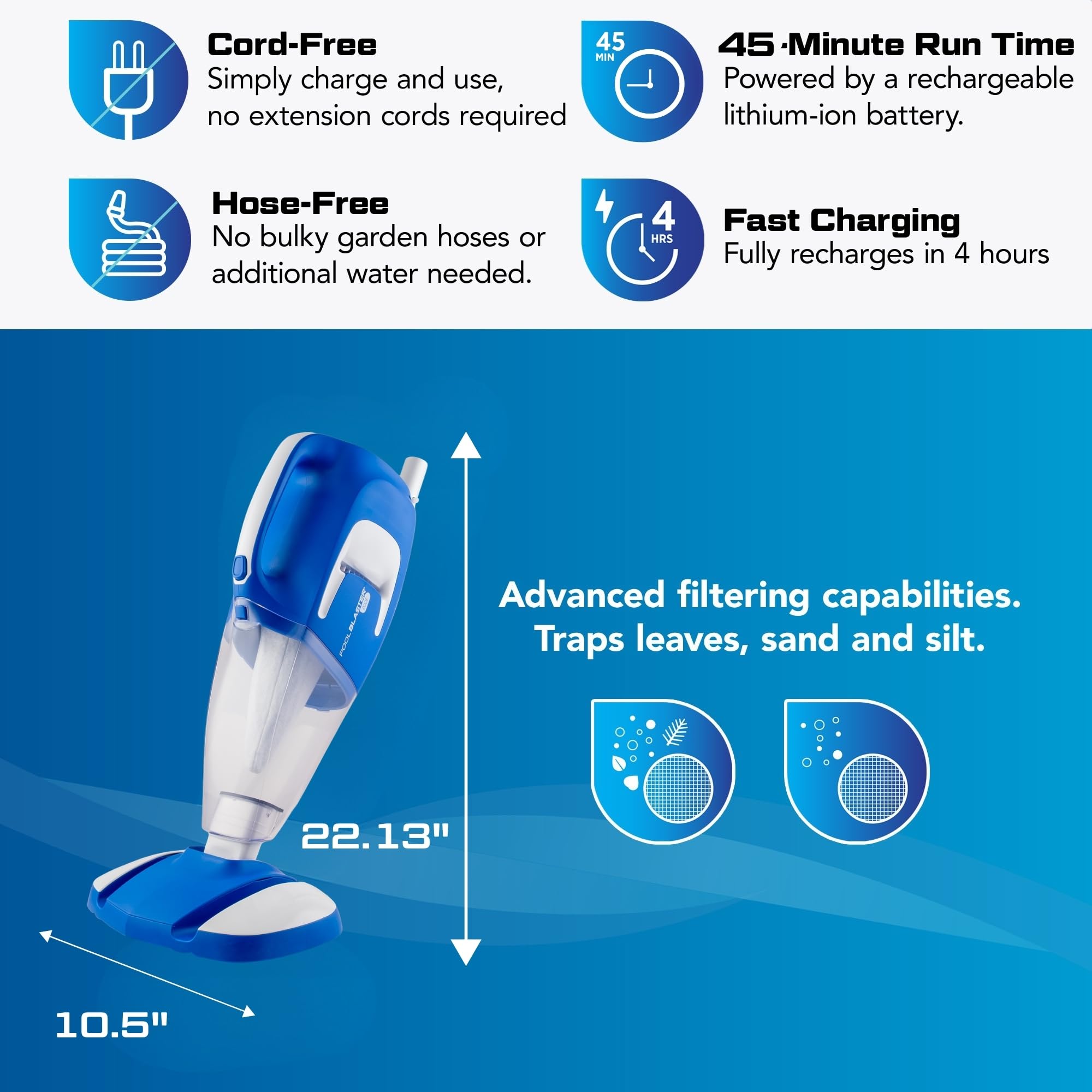 POOL BLASTER Aspirateur de piscine sans fil 200E