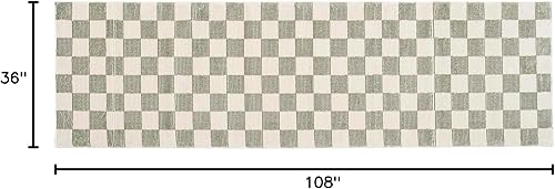 Miniatura 2 de Gambit - Alfombra a cuadros de 2 pies 7 x 9 pies, lavable a máquina, para pasillo y entrada, 100% reciclada, certificado Oeko-Tex, pelo mediano,