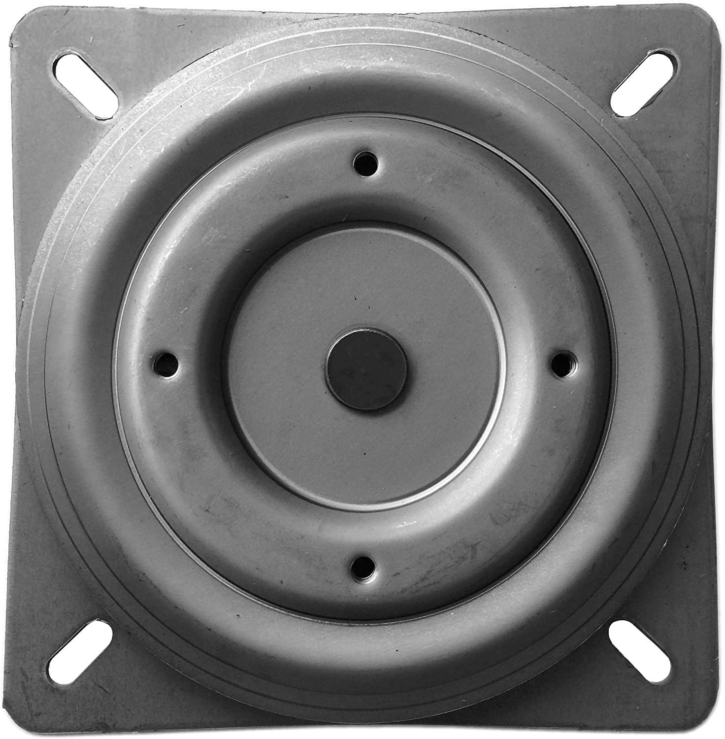 #84FP - Replacement Bar Stool Swivel - 6.75" Square with Round Bottom Plate. Flat Swivel, Heavy Duty 500 lbs Weight - Made in USA.