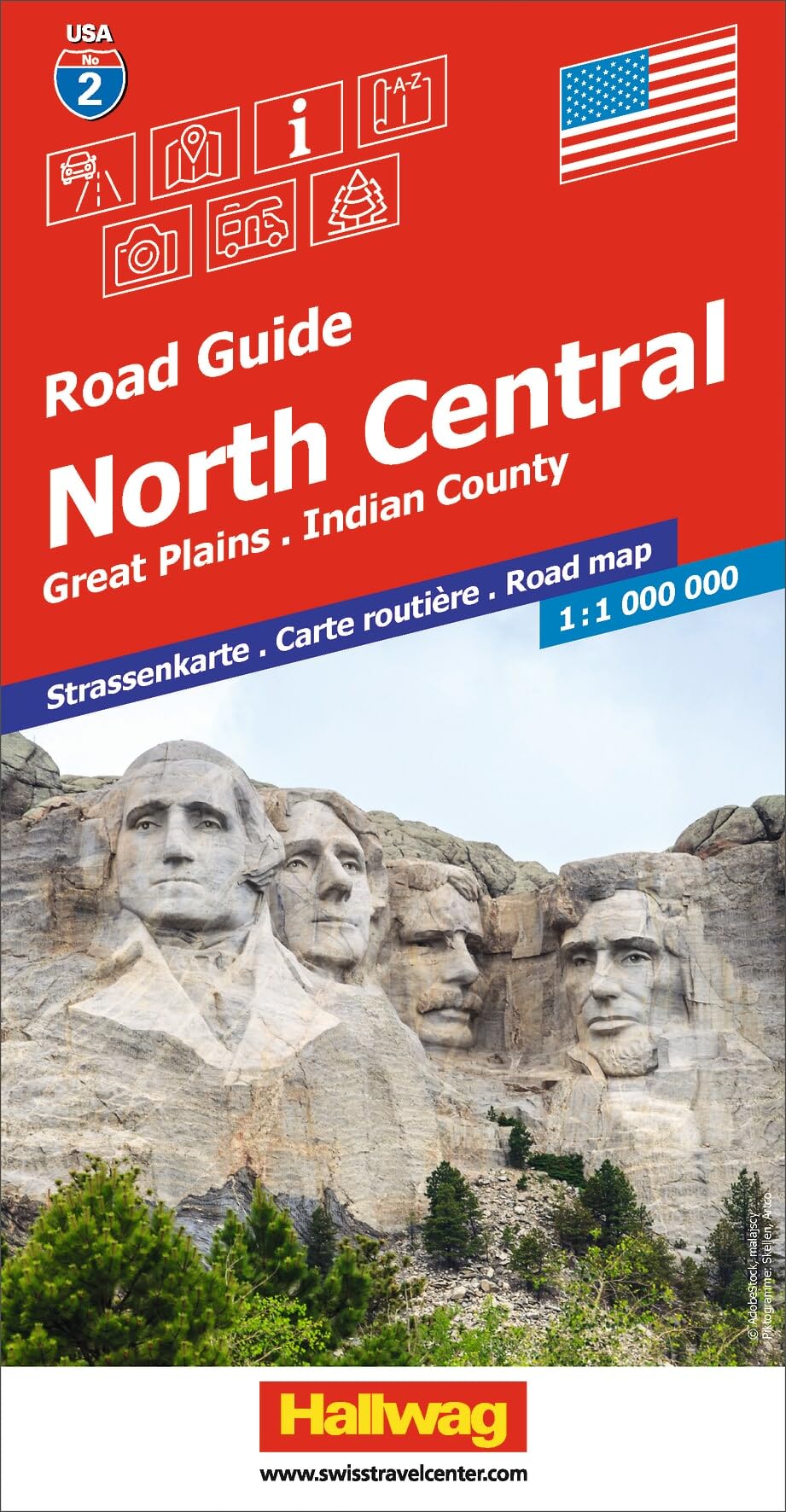 USA Road Guide No. 2 North Central: Mit Badlands, Bighorn, Black Hills, Mt. Rushmore. Inkl. Stadtpläne, Ortsverzeichnis und Reiseinformationen