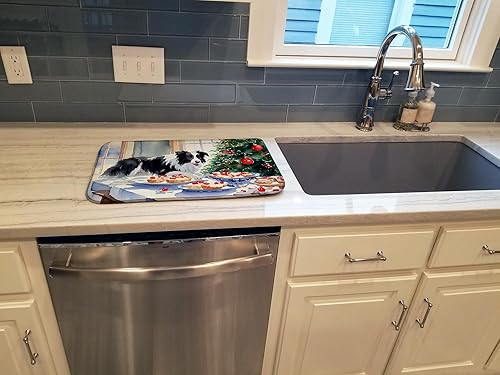 Miniatura 3 de Caroline's Treasures DAC3741DDM Border Collie Christmas Cookies Dish Drying Mat Absorbent Dish Drying Mat Pad for Kitchen Counter Dish Drainer Mat