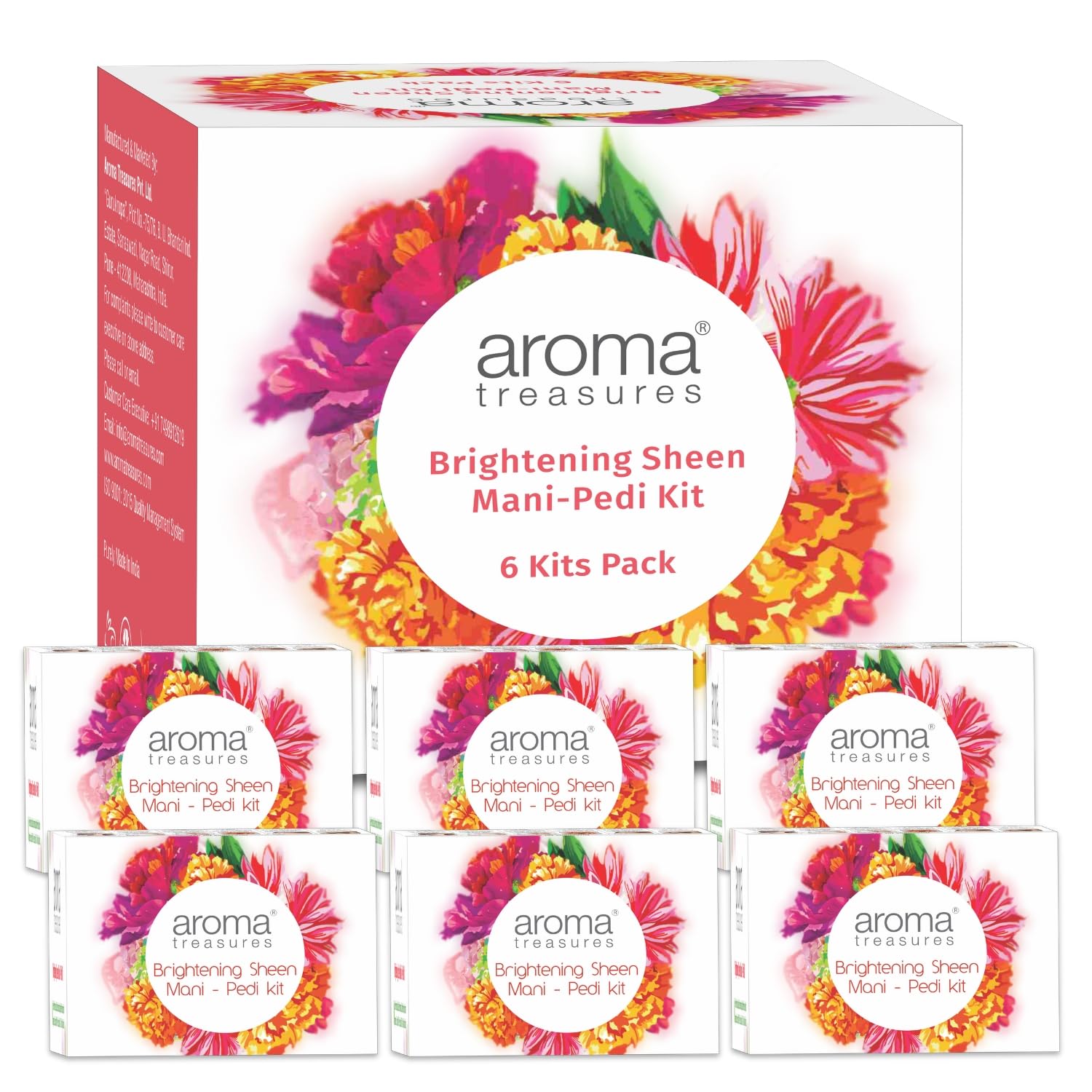 Aroma Treasures Brightening Sheen Mani-Pedi Kit: Natural Fruit-Infused Manicure and Pedicure kit with Arbutin, Lavender, Orange, Lemongrass, and Kokum Butter for Radiant, Even Skin Tone (PACK OF 6)-image-22