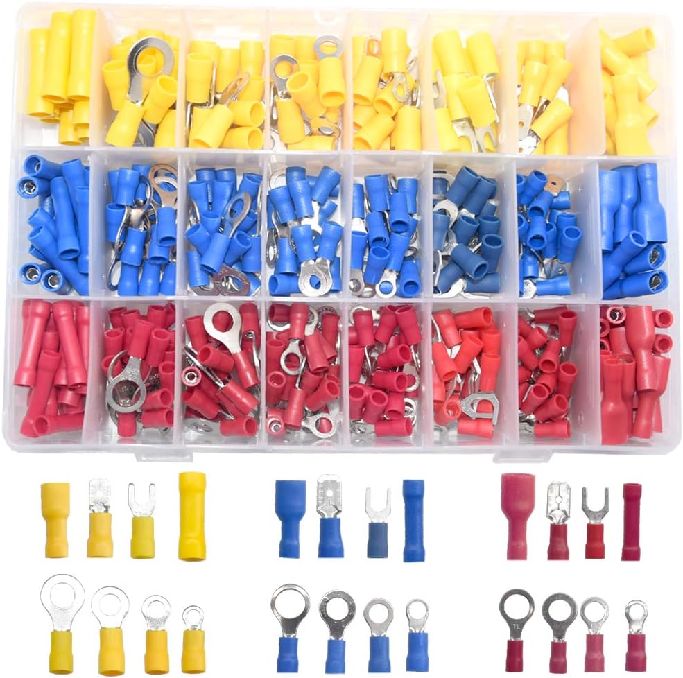 Yosawa 360 Pieces Quick Disconnect Electrical Insulated Butt Spade Fork