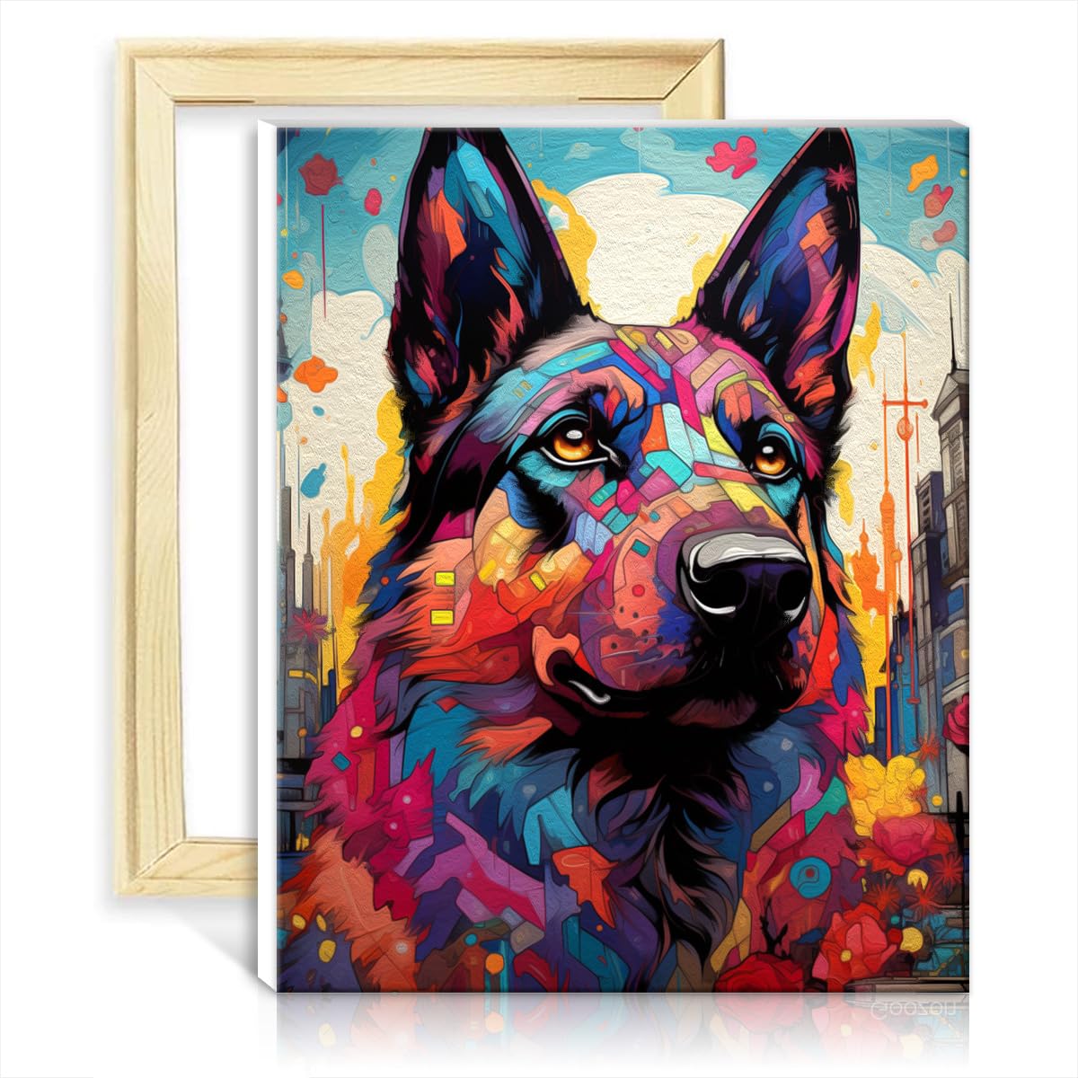 TANGFEIY Oil Painting Hounds DIY Paint by Numbers Digital Painting Acrylic Number with Paintbrushes Art Paint by Number for Adults No Frame(30x40cm)