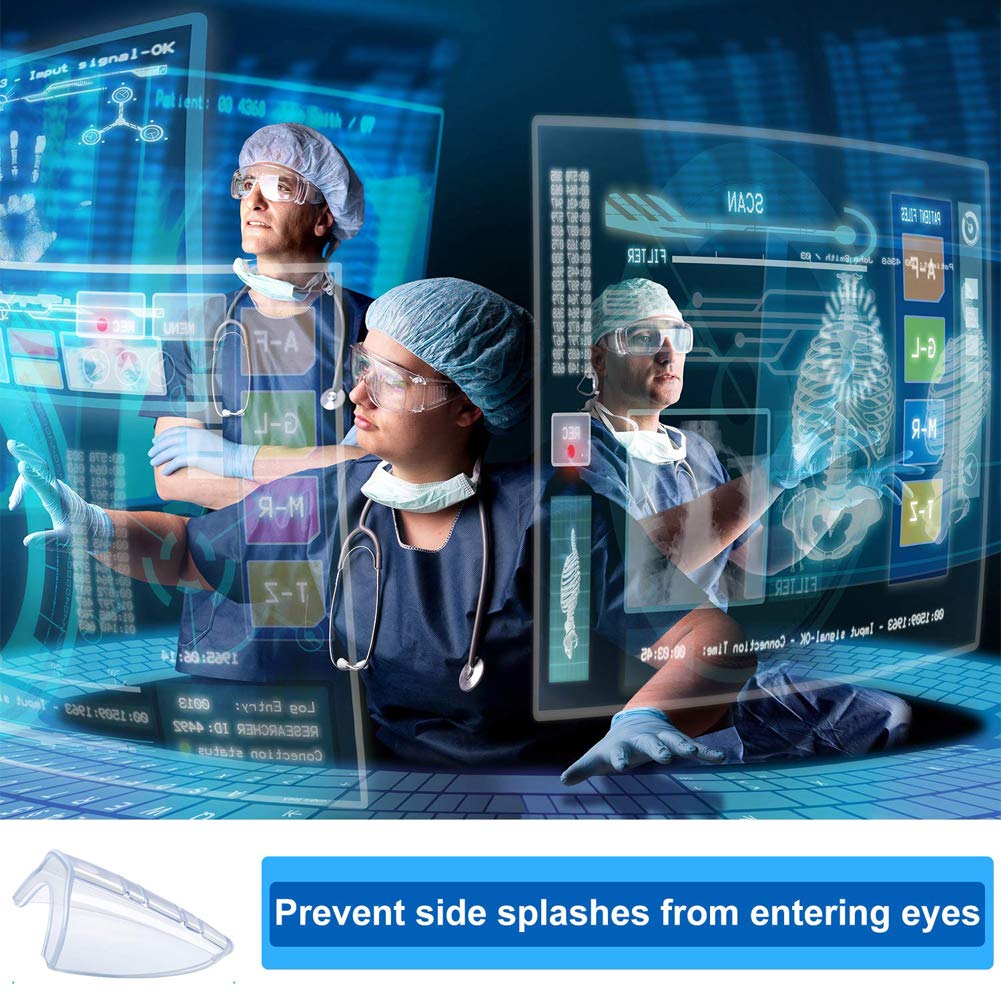 20 pares de protectores laterales para gafas de seguridad, grandes, protectores laterales transparentes, se adaptan a marcos de gafas medianos a grandes