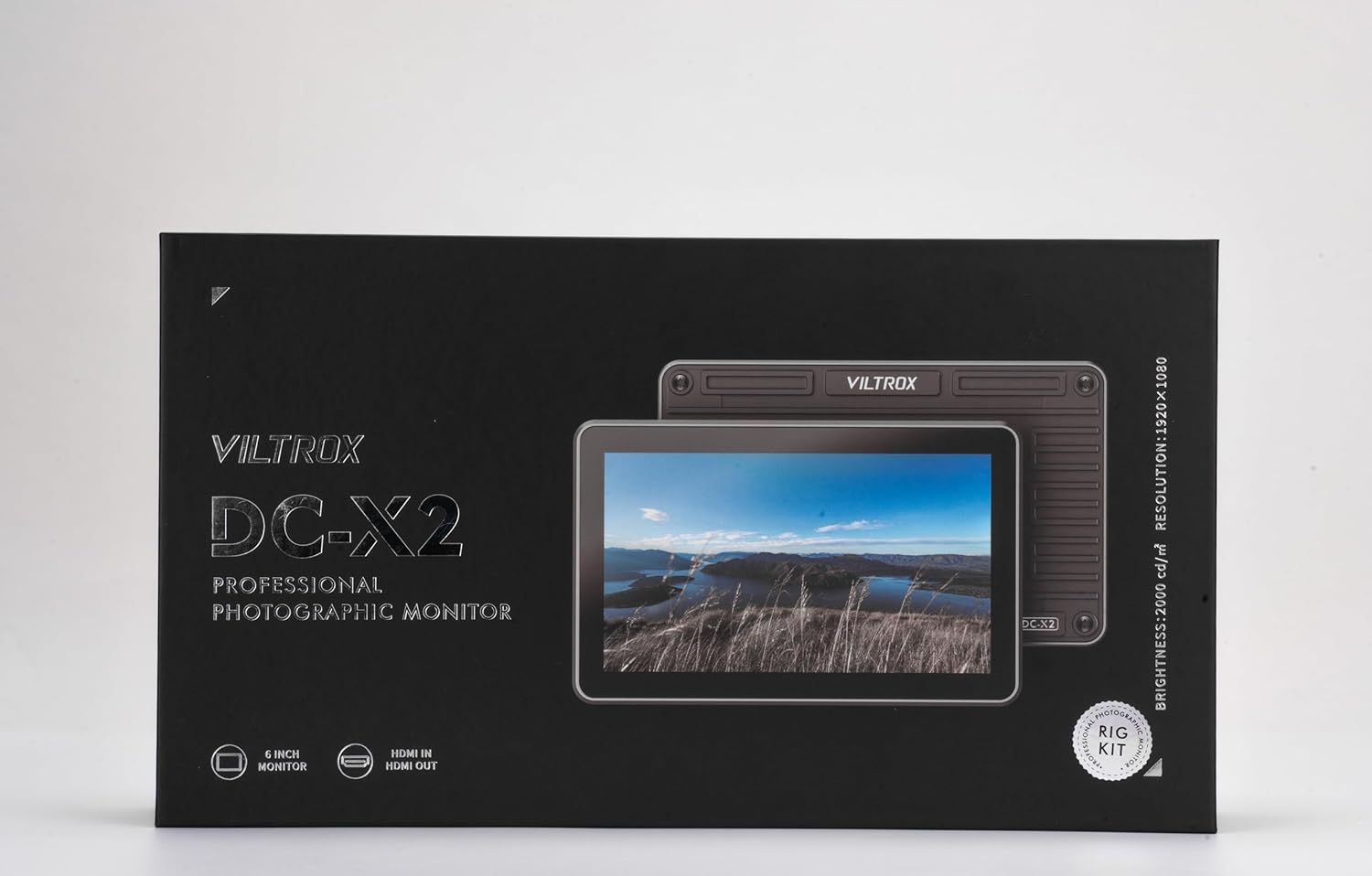 VILTROX DC-X2 monitor with sunhood attached