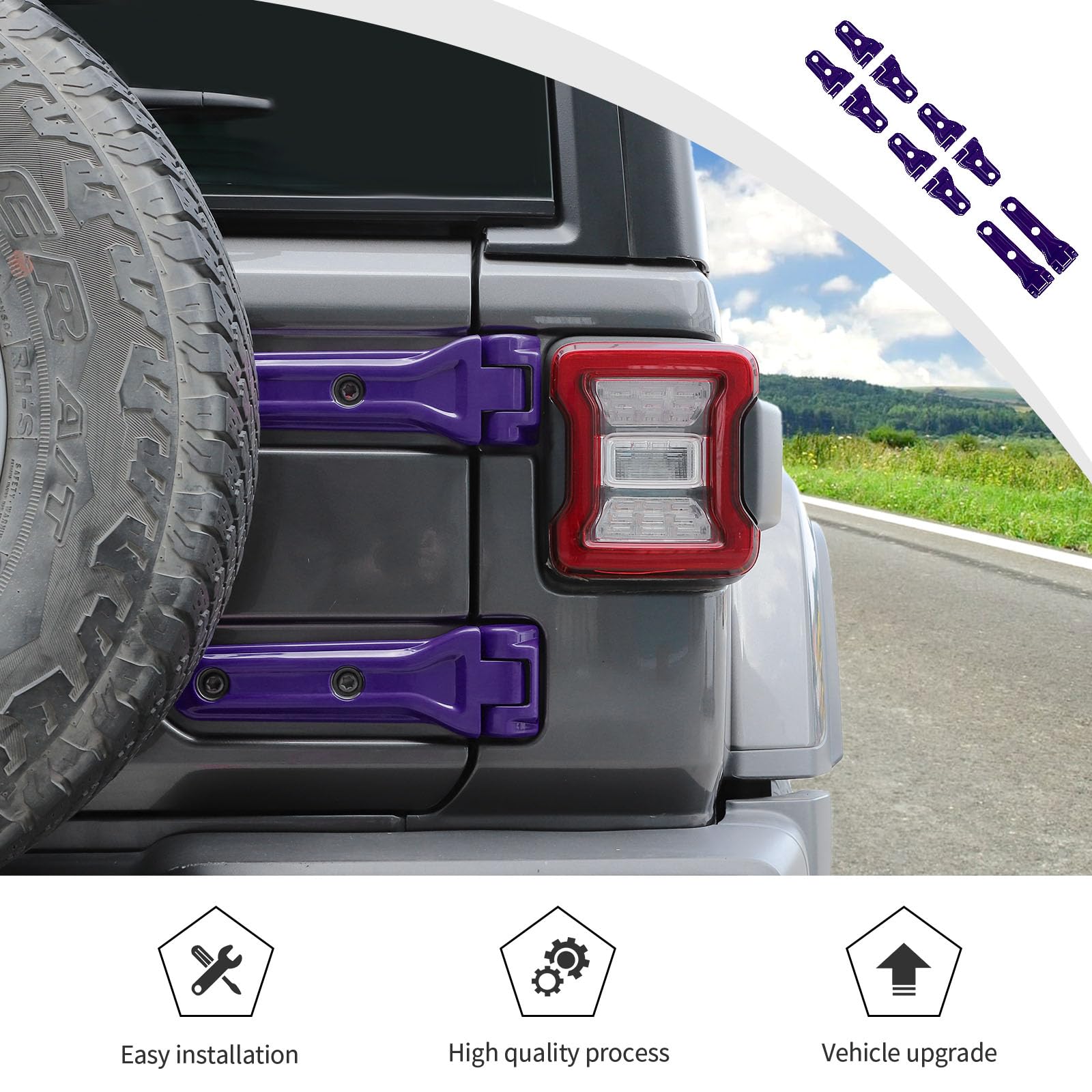 20-Piece Purple Door Hinge Covers For Jeep Wrangler JL & Gladiator JT 2018-2024