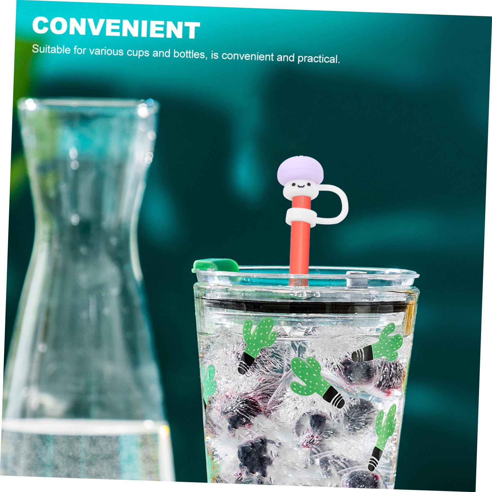 4 Sätze Strohabdeckung Strohhalme Löschstroh Strohdeckel Stroh Topper Trinken Tipps Löscher Kappe Trinkhalme Wiederverwendbar Cup Stroh Stopper Einfach Kieselgel 6 Stück * 4