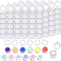 Vista 1 de YGAOHF 120 macetas de pintura con tapas, 0.2 fl oz/0.17 onzas, macetas grandes vacías con tapas, contenedor de pintura acrílica fácil de abrir, 20