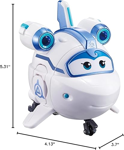Vista 14 de Super Wings Figura de acción de Paul Airplane Toys de 5 pulgadas, avión a robot en 10 pasos, avión de juguete para niños y niñas de 3 a 5 años