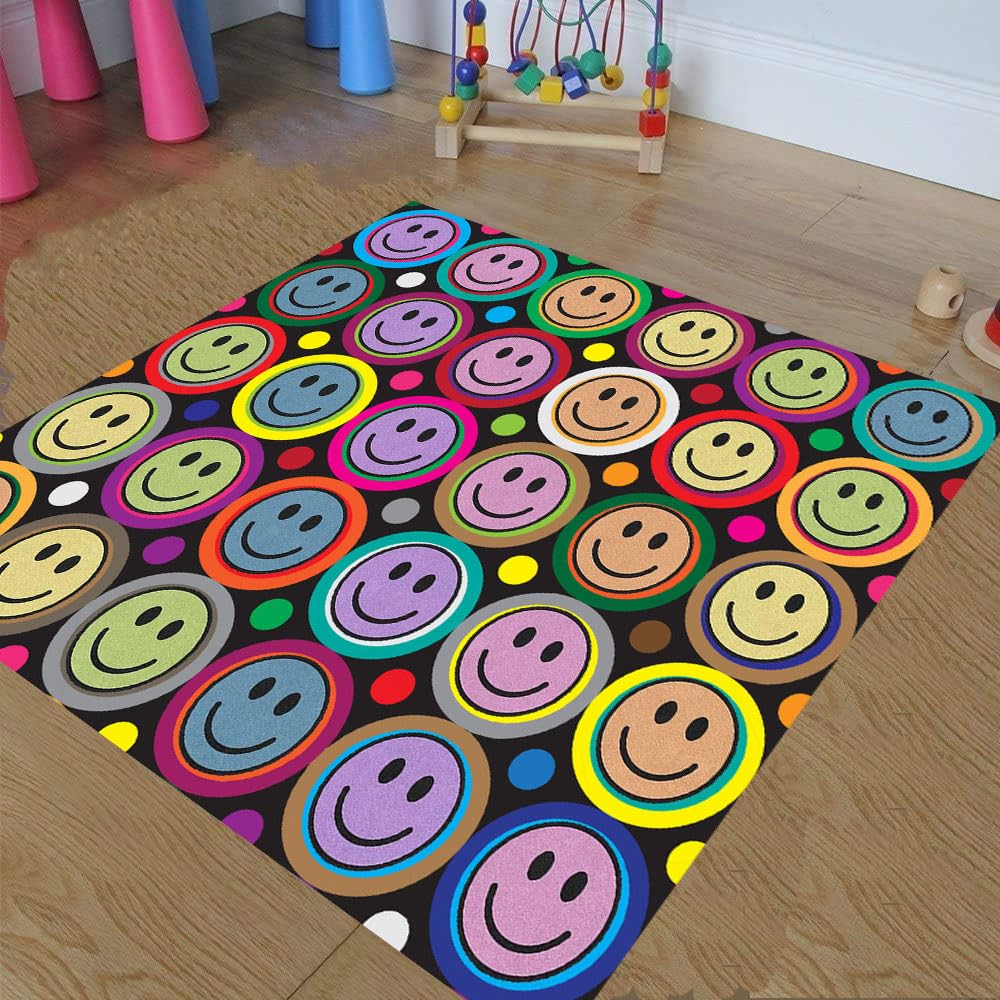 Carpets for Kids 62614 Choose Kind Clasroom Chalkboard Look Rug 4ft x 6ft Rectangle Blue