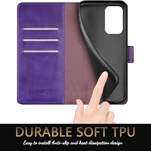 Miniatura 5 de SUANPOT Funda de piel tipo cartera para Samsung Galaxy A53 5G con tarjetero RFID para tarjetas de crédito Flip Folio Book Funda a prueba de golpes