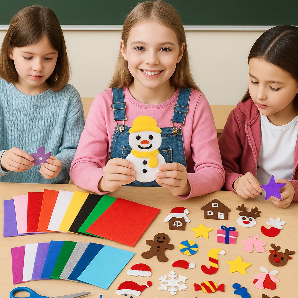 40PCS Felt Sheets, 8" x 12" Assorted Colors Felt Fabric 1mm Thick Felt Squares Felt Fabric Sheets Nonwoven Fabric Squares for Crafts Sewing DIY Patchwork DIY School Projects Home Party Decoration