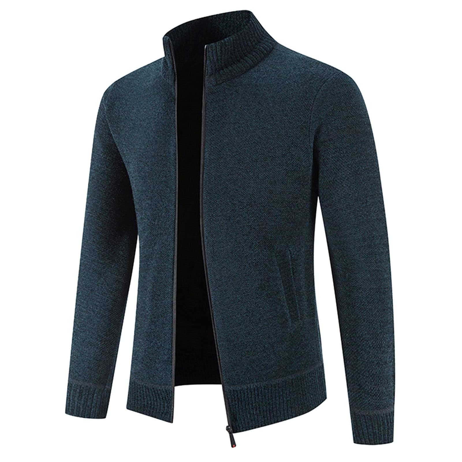 Cárdigan Con Capucha Para Hombre - Forro Polar, Rayas, Cremallera Completa, Abrigado