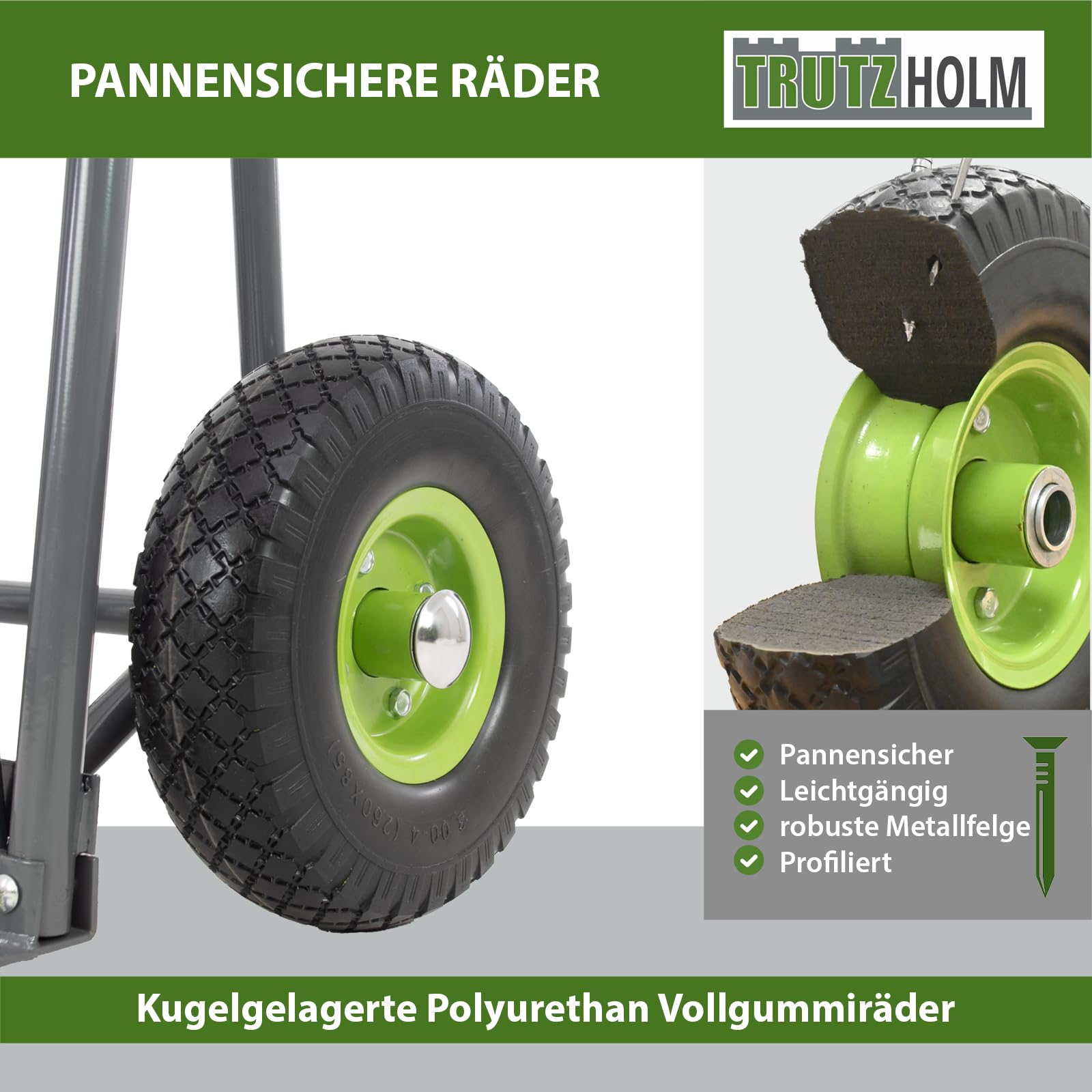TRUTZHOLM Paketkarre mit extra Ladefläche 42 cm Traglast 250 kg Stahlrahmen klappbar Sackkarre Stapelkarre