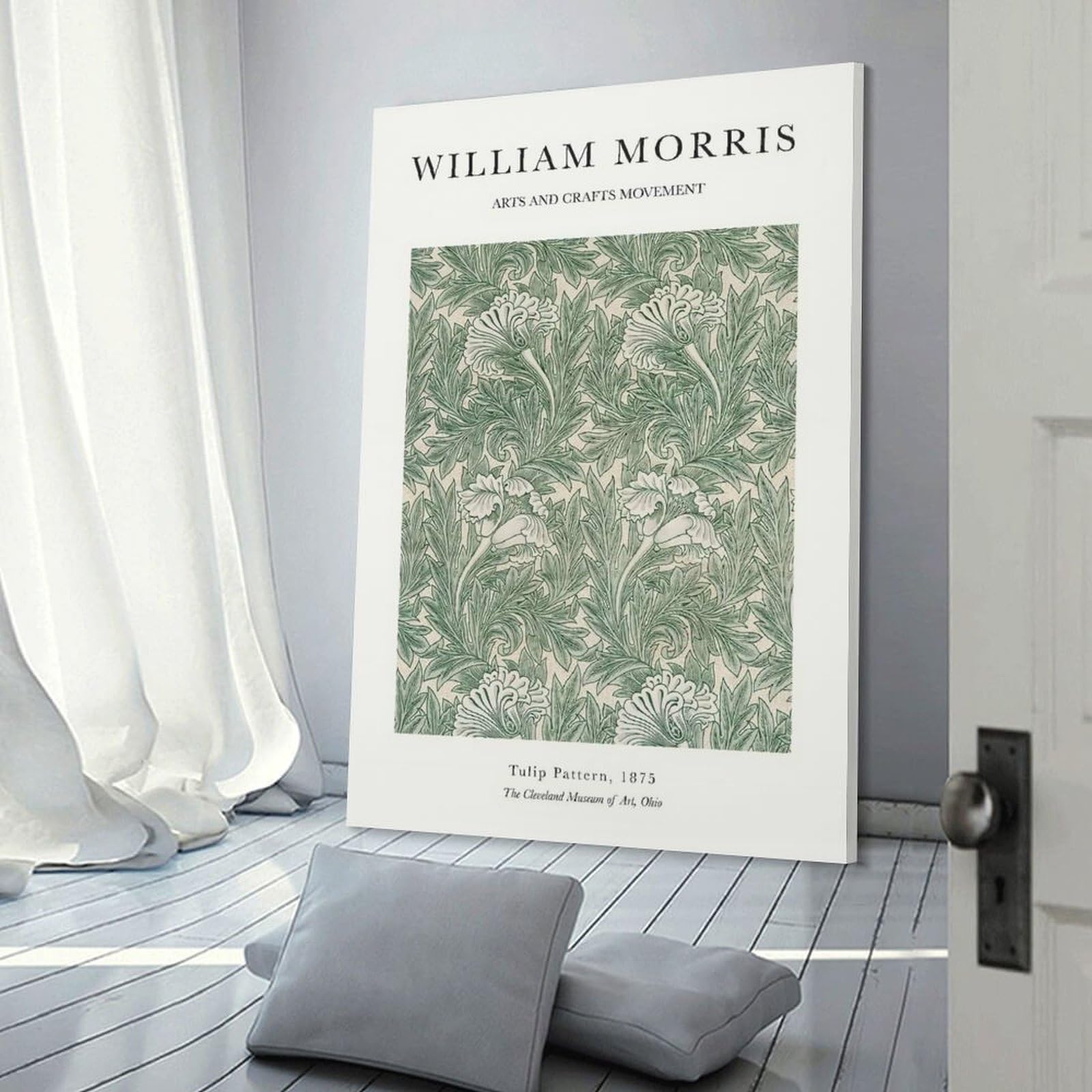 Junmoney William Morris Tulip Wall Art Print, 16x24inch(40x60cm), for Study, Office Or Focused Interiors, Home Office Artwork with Decorative Appeal
