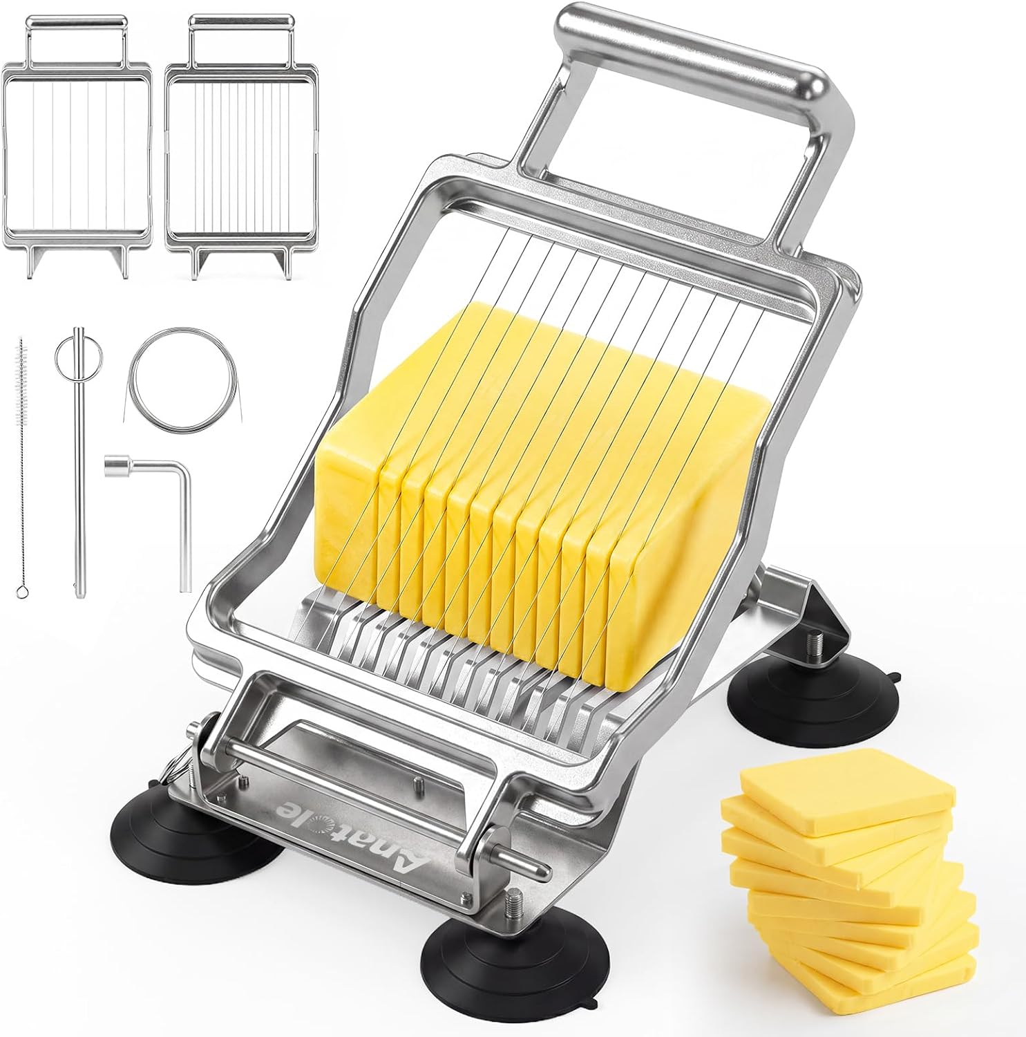 Anatole Commercial Cheese Slicer Butter Cutter for Block Cheese 3/8''&3/4''