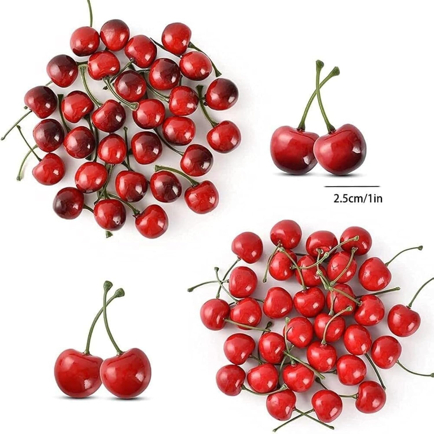 Plastic Fruits for Decoration 20 Red Simulated Cherry Models Artificial Fruit Decorations Lifelike Simulation Fruits