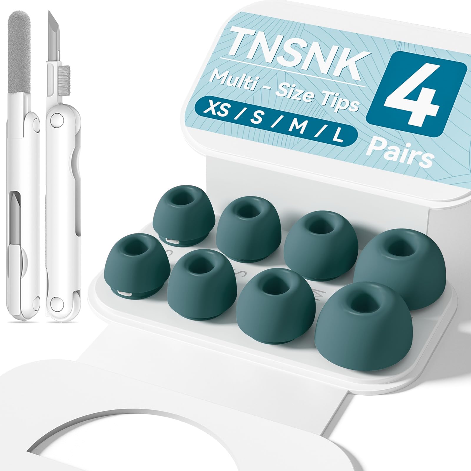 4 Pairs Replacement Ear Tips for AirPods Pro 1st /2nd(S-Green)
