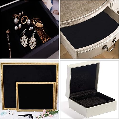 Miniatura 6 de BENECREAT Lámina de terciopelo autoadhesiva de 15.8 x 78 pulgadas, forro de cajón de terciopelo suave rojo para cajones de joyas, tela artesanal,