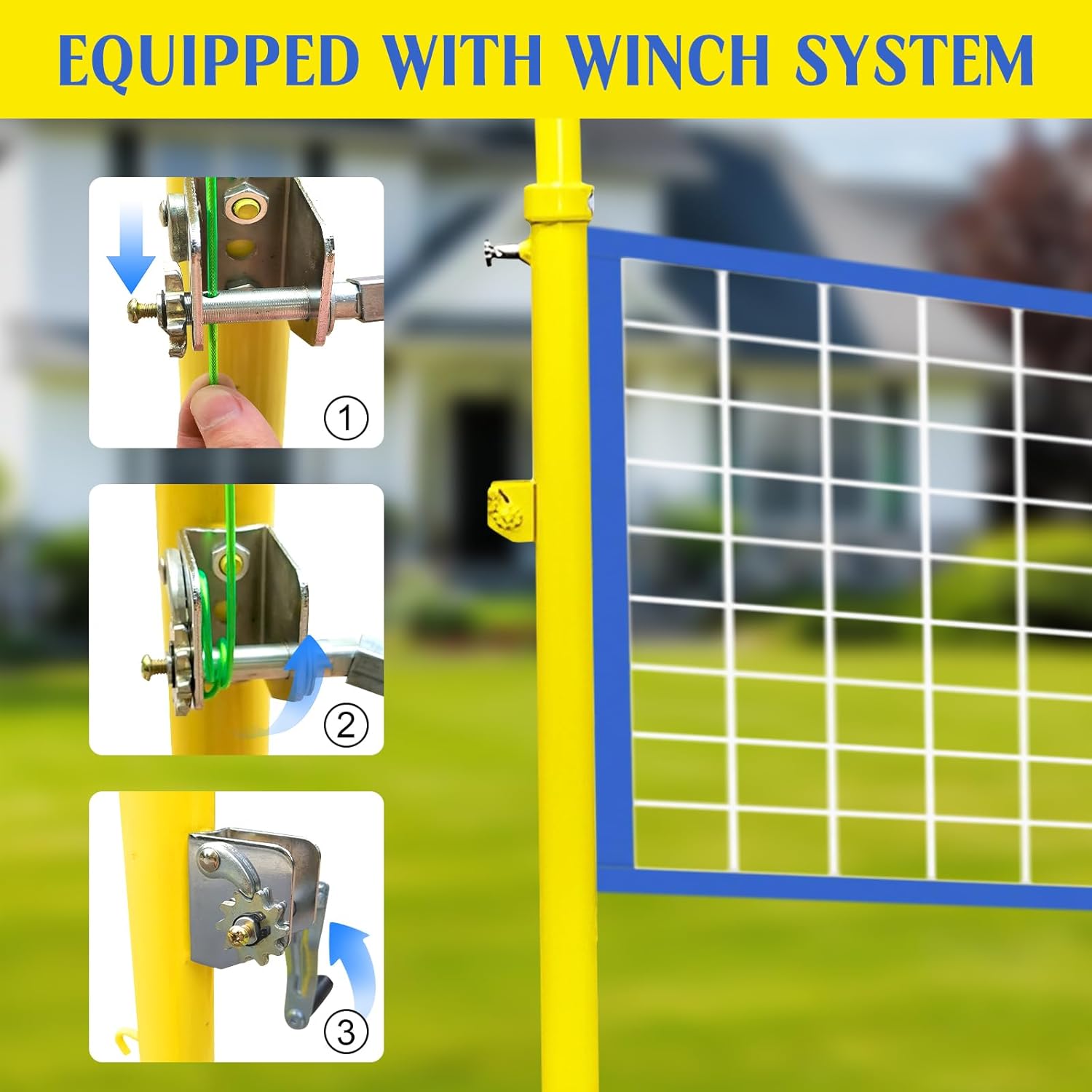 Indoor Volleyball Net, 8ft Professional Standard Volleyball Poles, Outdoor Badminton Post, Adjustable Height Poles,for School Outdoor Grass Indoor