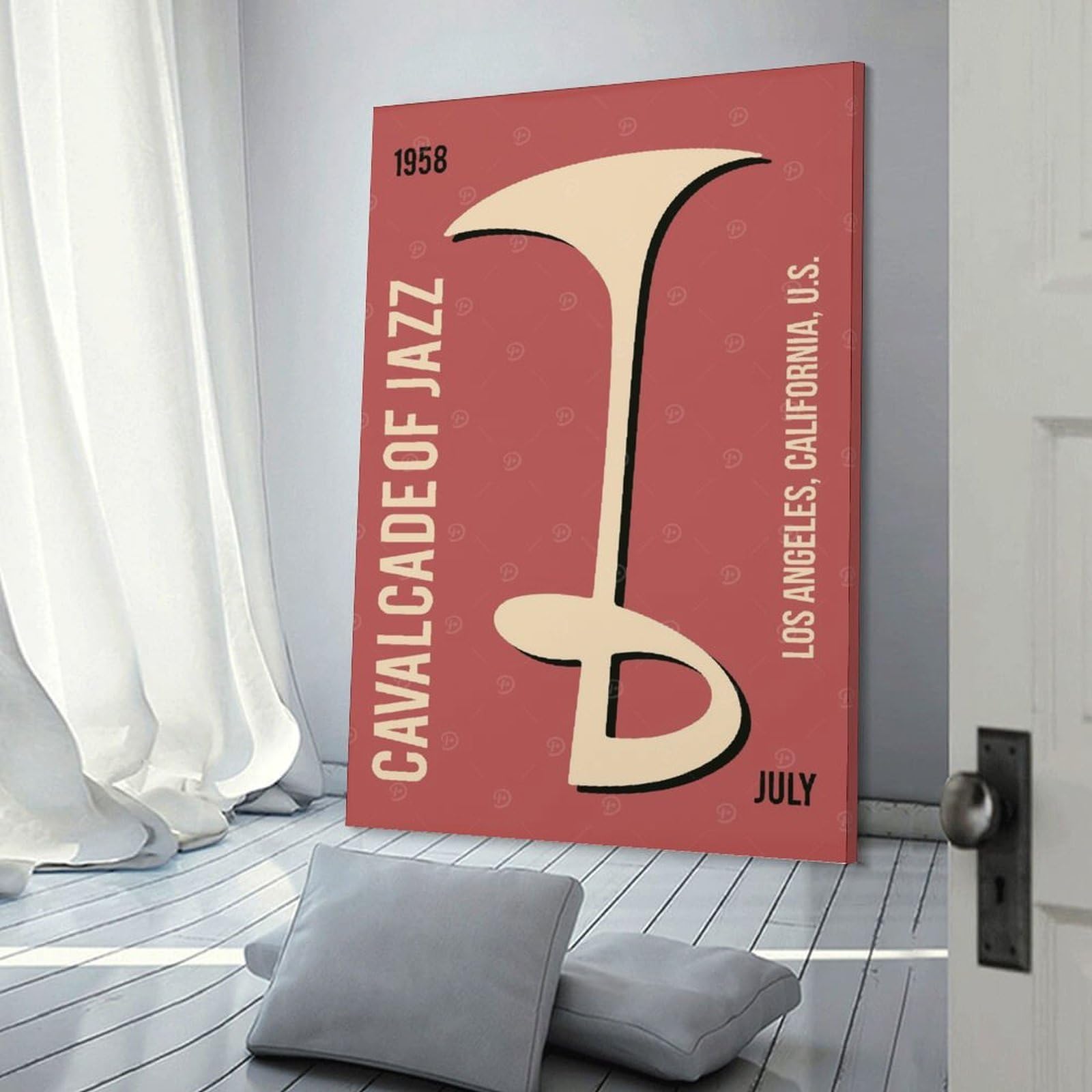 Junmoney Cavalcade of Jazz Festival Canvas Wall Picture, 24x36inch(60x90cm), for Bedroom Walls, Guest Spaces Or Lounges, Stylish Decor for A Restful Room Update