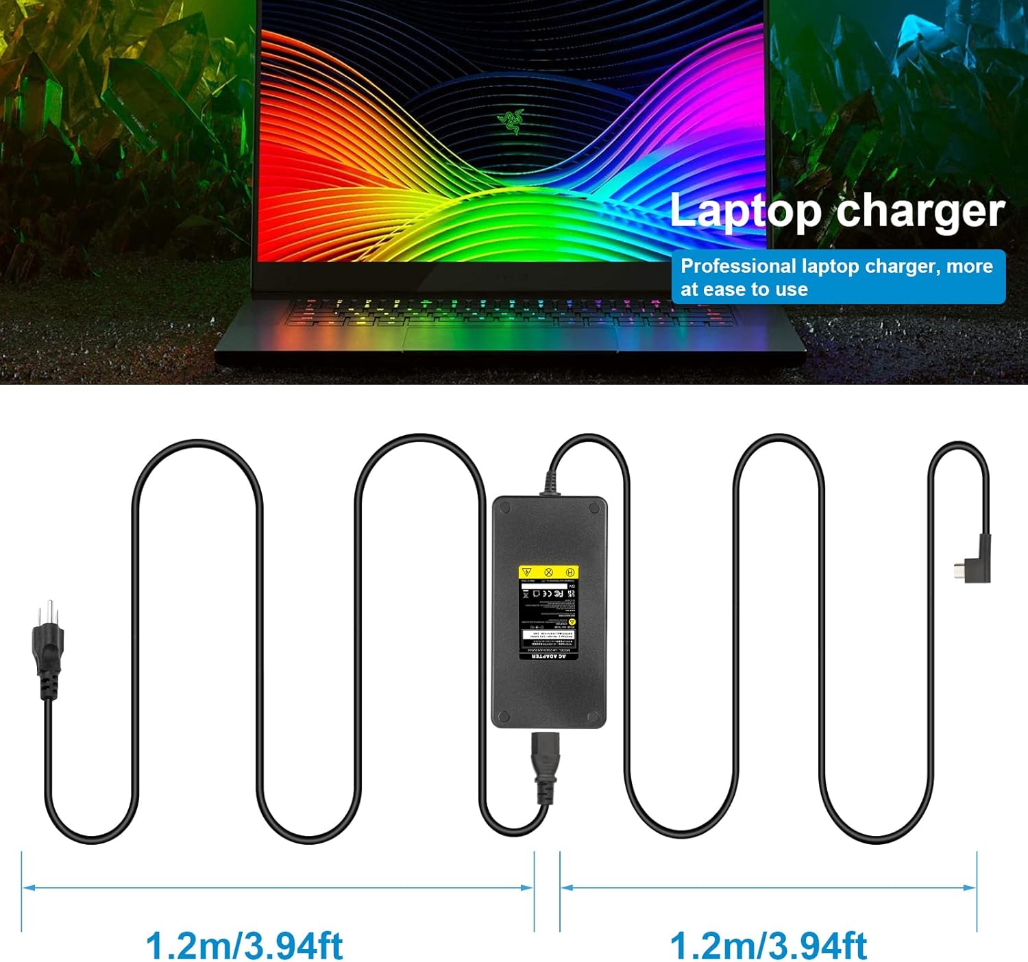 230W 19.5V 11.8A Razer Blade Charger, 3-Prong AC Adapter Compatible with Razer Blade 15 Pro 17