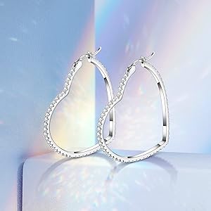 アクセサリー RILY Original Heart Earring Silver アクセサリー RILY Original Heart Earring Silver Amazon.com