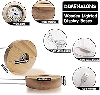 Vista 3 de 2Pcs Large Bevel Cube Resin Molds,4.09'' & 3.35'' Square Silicone Resin Molds with 2Pcs 3.94'' Wood LED Lights Display Bases