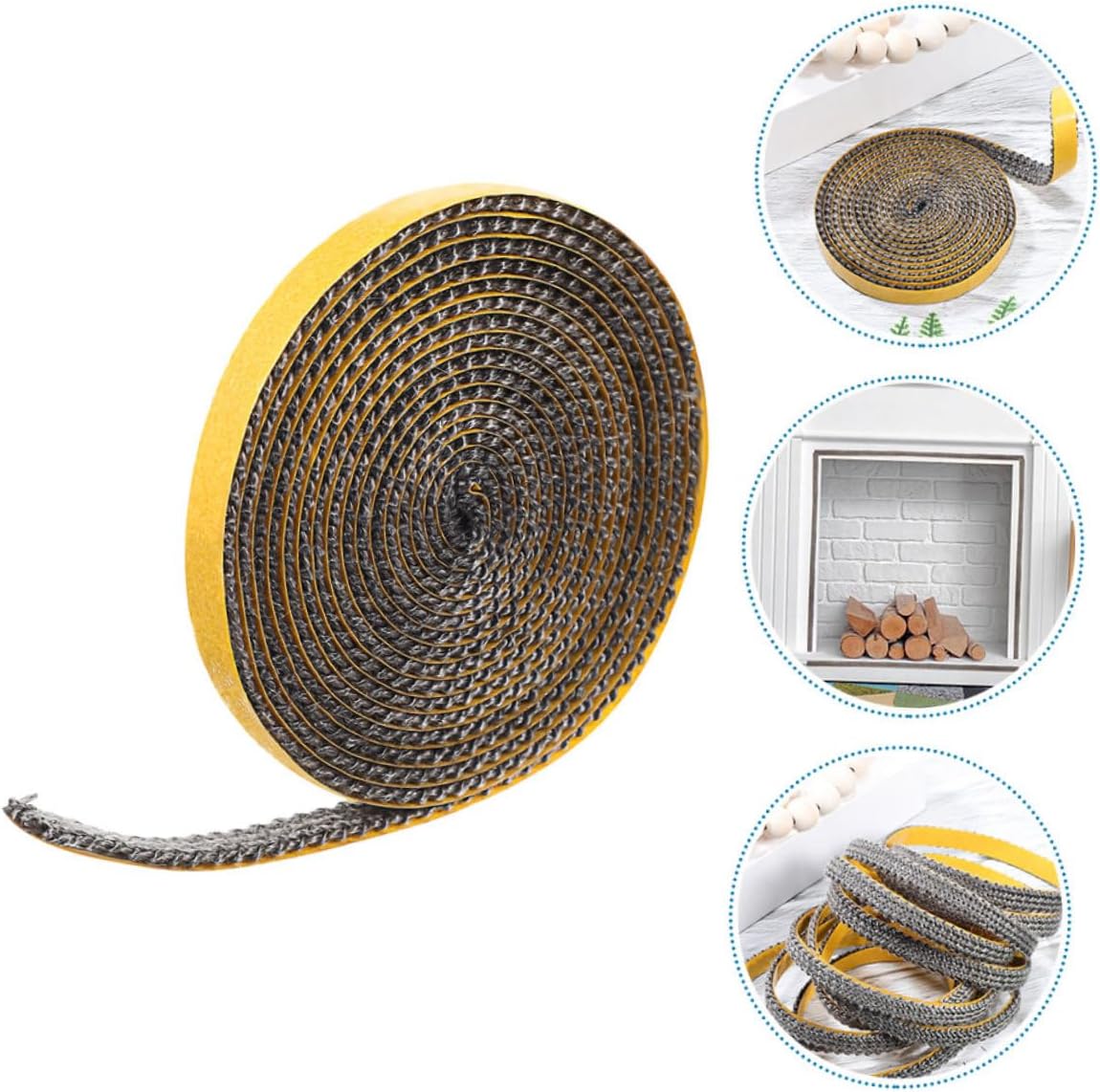 Self-Adhesive Furnace Door Sealing Tape Thermal Insulation for Fireplaces Stoves and High-Temperature Equipment Stove Rope Sealant Strip Flat Design